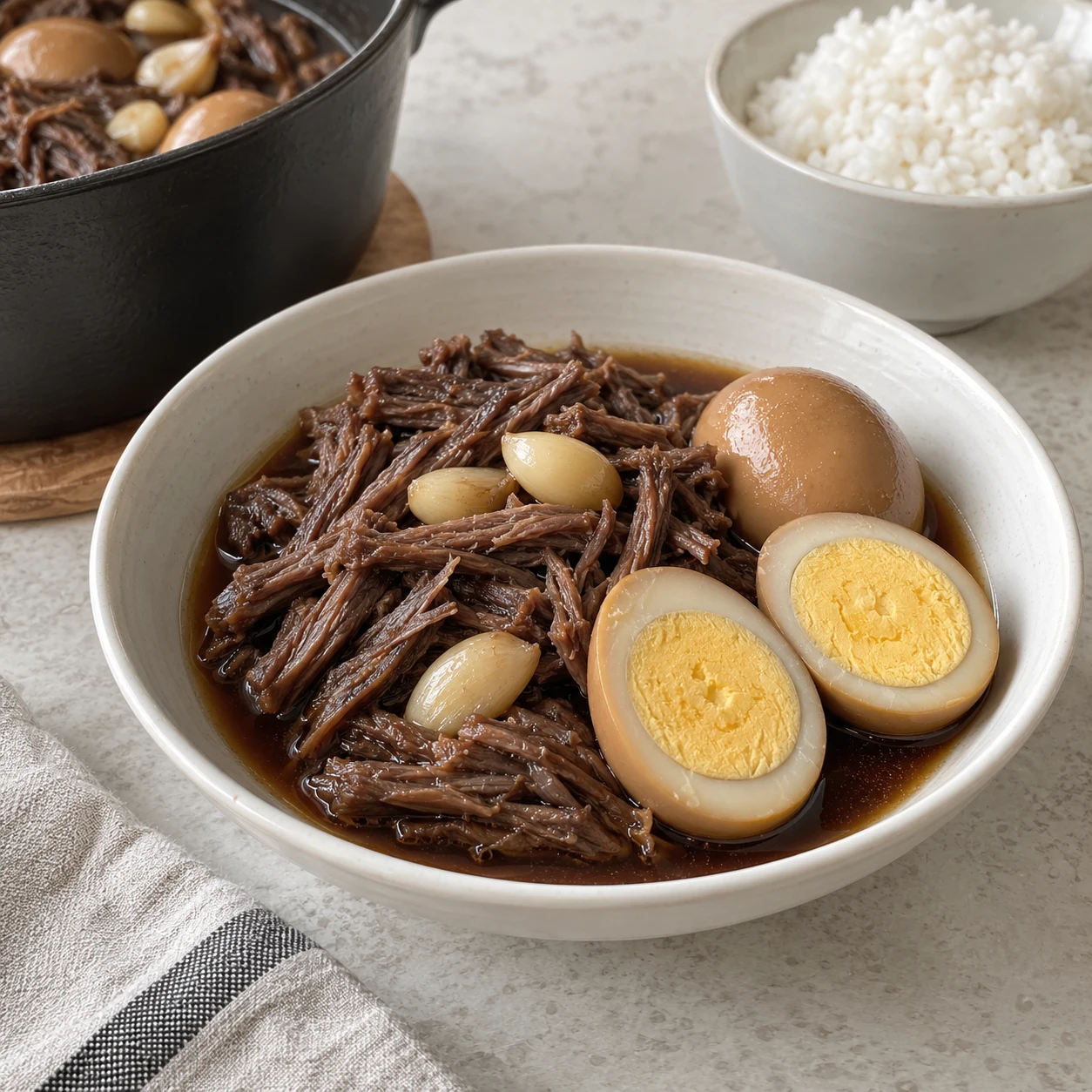 لحم بقري مطهو بصلصة الصويا (جانغجوريم)