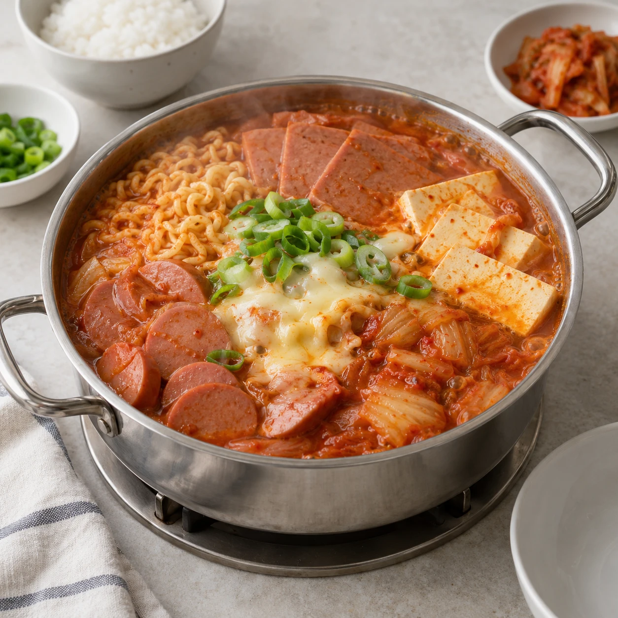 Estofado coreano de salchichas (Budae-jjigae)