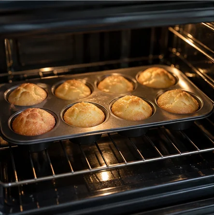 Step 4: Bake on the middle rack for 25–30 minutes, until the tops and edges are golden. Avoid opening the oven during the first 20 minutes. Ovens vary, so begin checking at 25 minutes rather than relying only on the clock.
