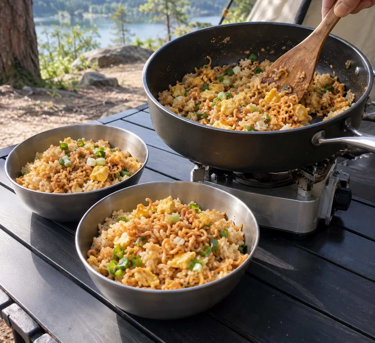 ข้าวผัดรามยอนสำหรับตั้งแคมป์