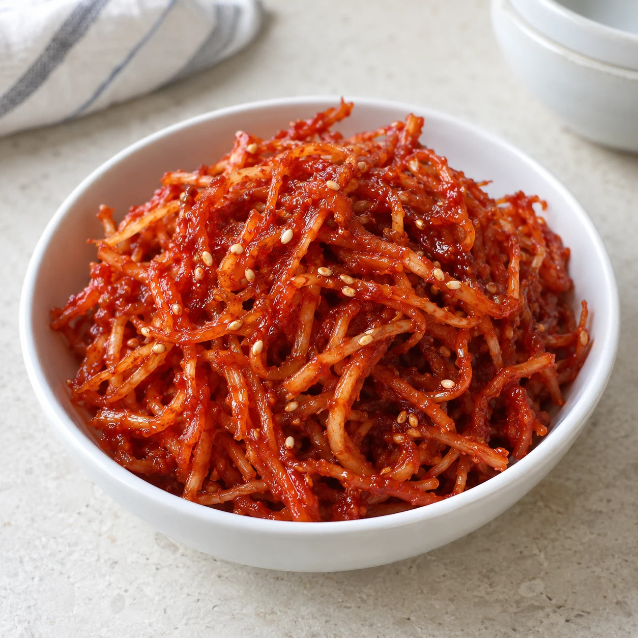 Jinmichae — gochujang soslu acılı kalamar şeritleri