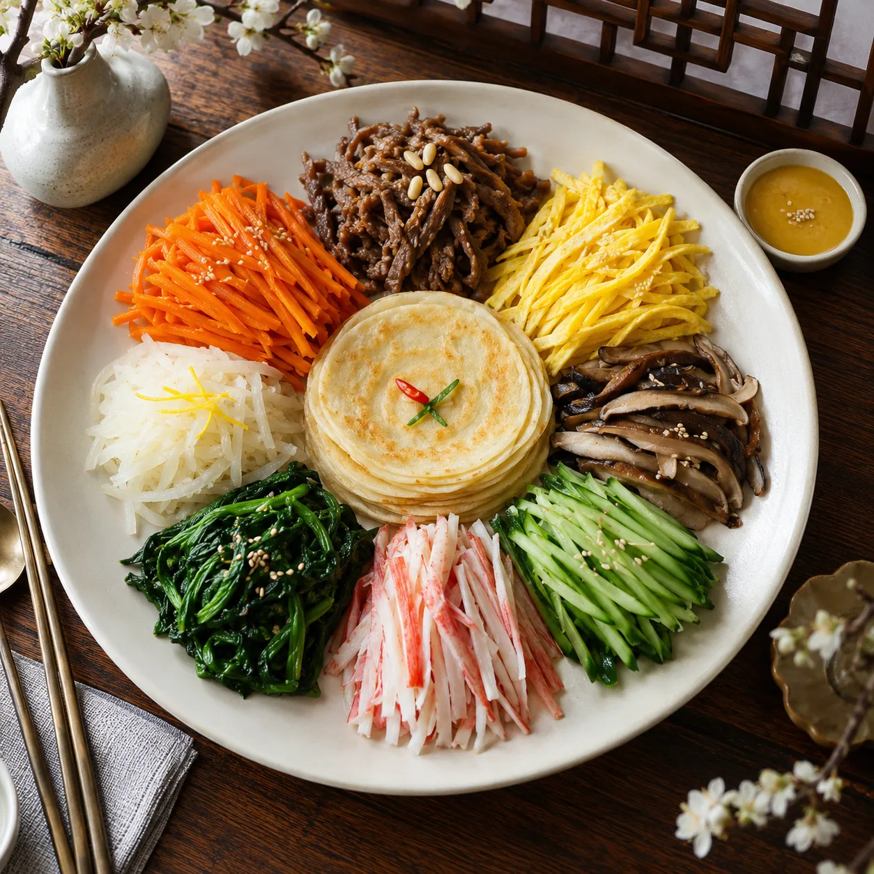Gujeolpan (จานหลวงที่ประกอบด้วยอาหาร 9 อย่าง)