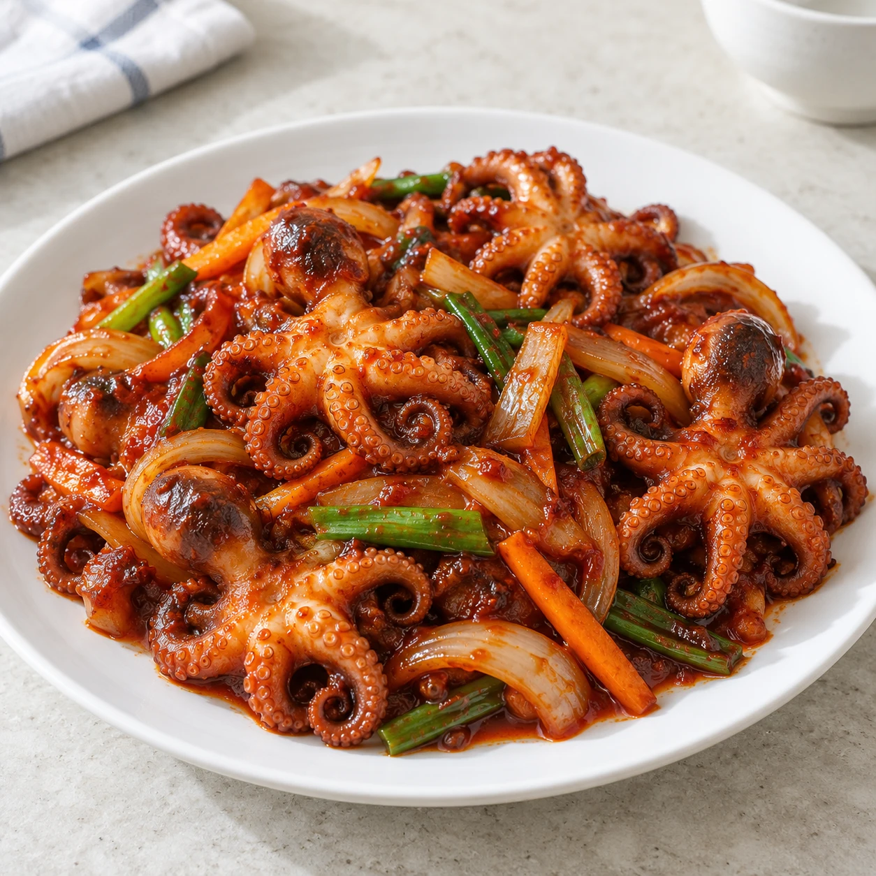 Jukkumi bokkeum - baharatlı küçük ahtapot kızartması