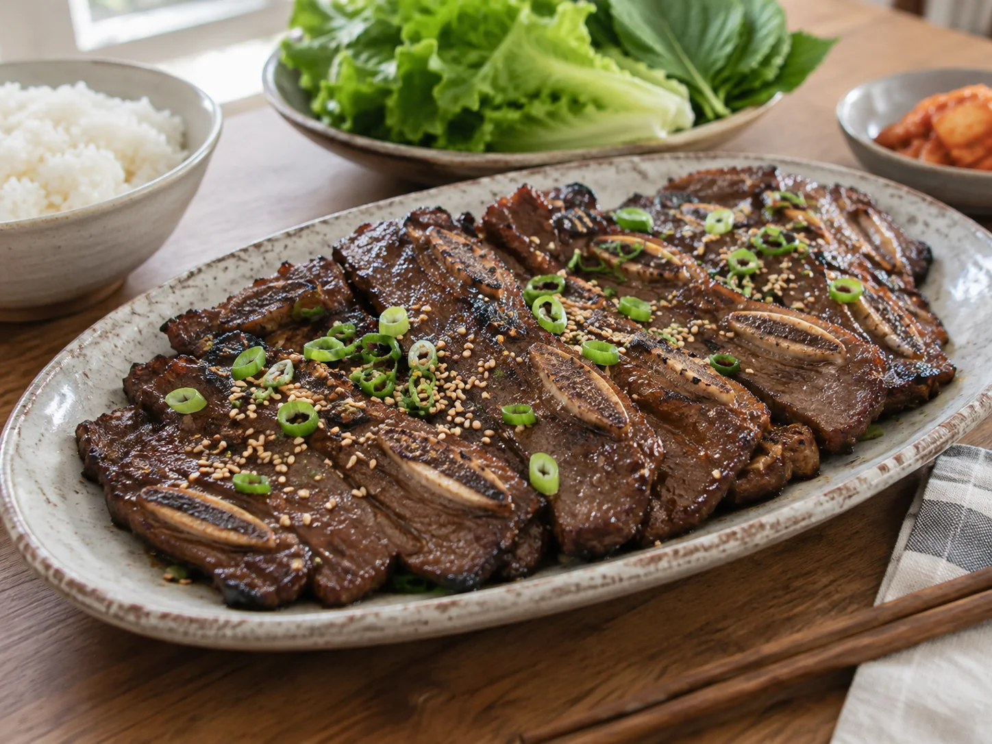 LA galbi — ซี่โครงสั้นย่างเกาหลี