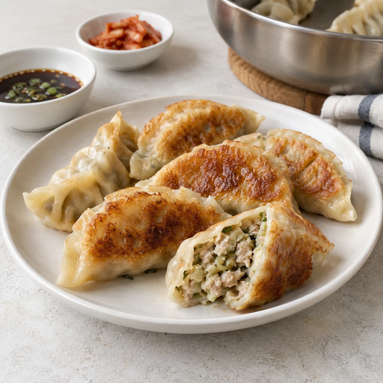 家常煎蒸韩式饺子