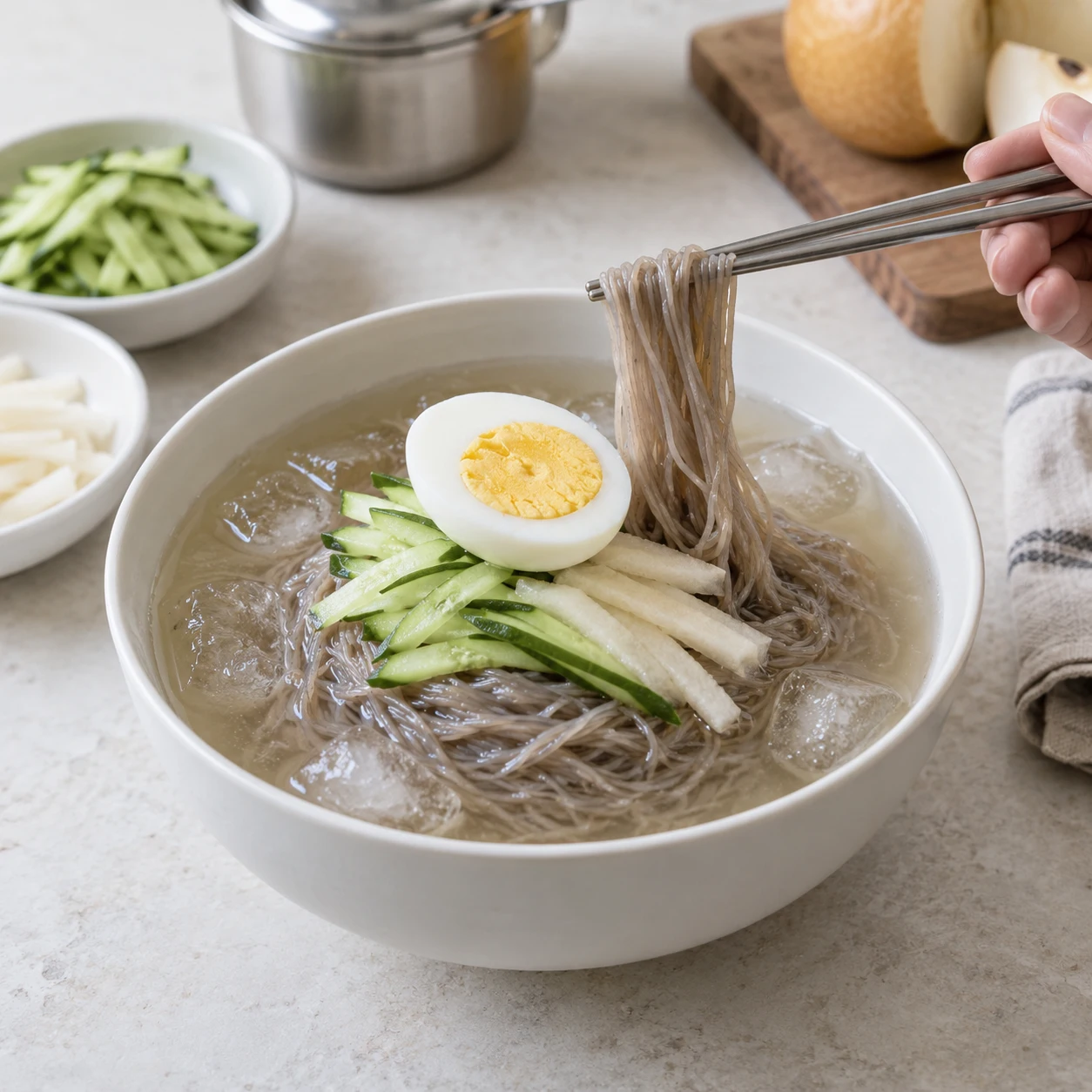 บะหมี่เย็นน้ำซุปเกาหลี มุลแนงมยอน