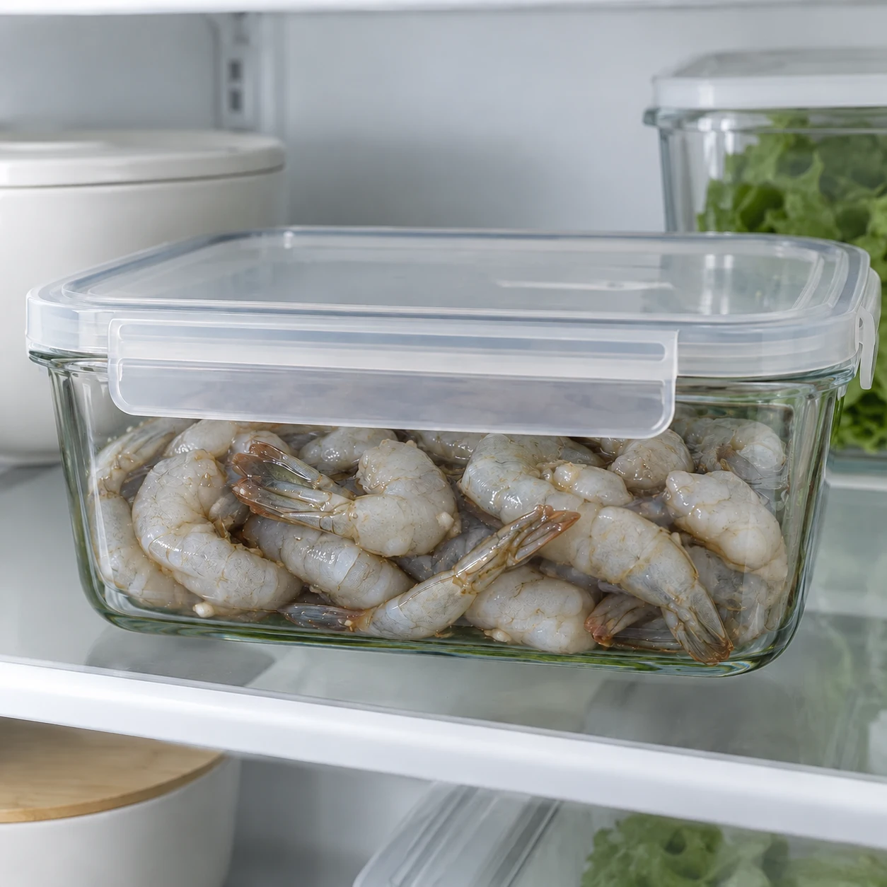 Step 1: Check the raw-seafood plan first. This recipe does not cook the shrimp. Soy sauce, sugar and freezing do not reliably kill harmful germs. People at increased risk should choose the cooked alternative in the notes. Use only shrimp whose regulated supplier can confirm intended raw consumption and cold handling; otherwise cook them. Keep them at 4°C or colder while preparing the marinade.