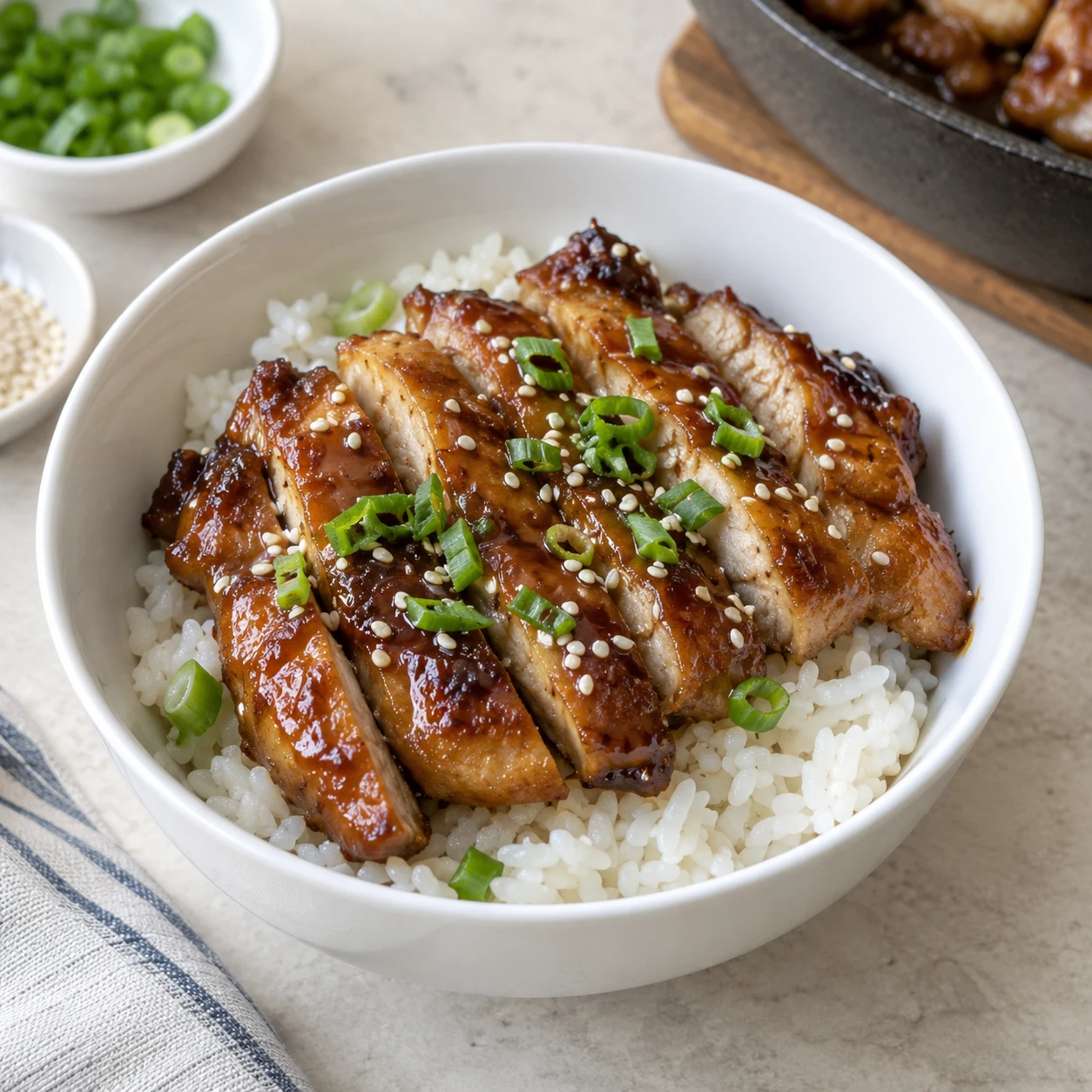 ชามข้าวไก่เทริยากิสไตล์โฮมเมด