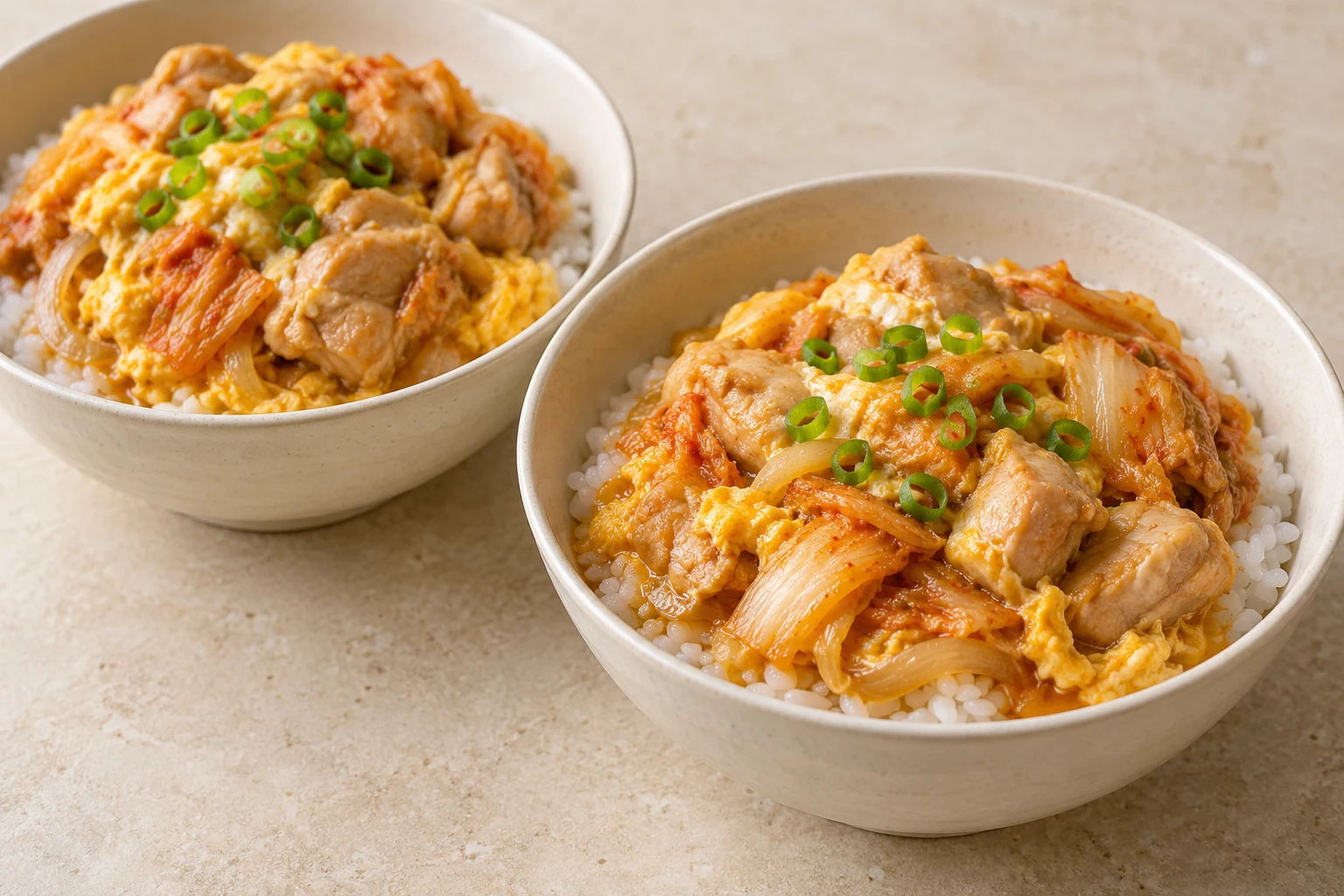 โอยาโกะด้งกิมจิไก่และไข่