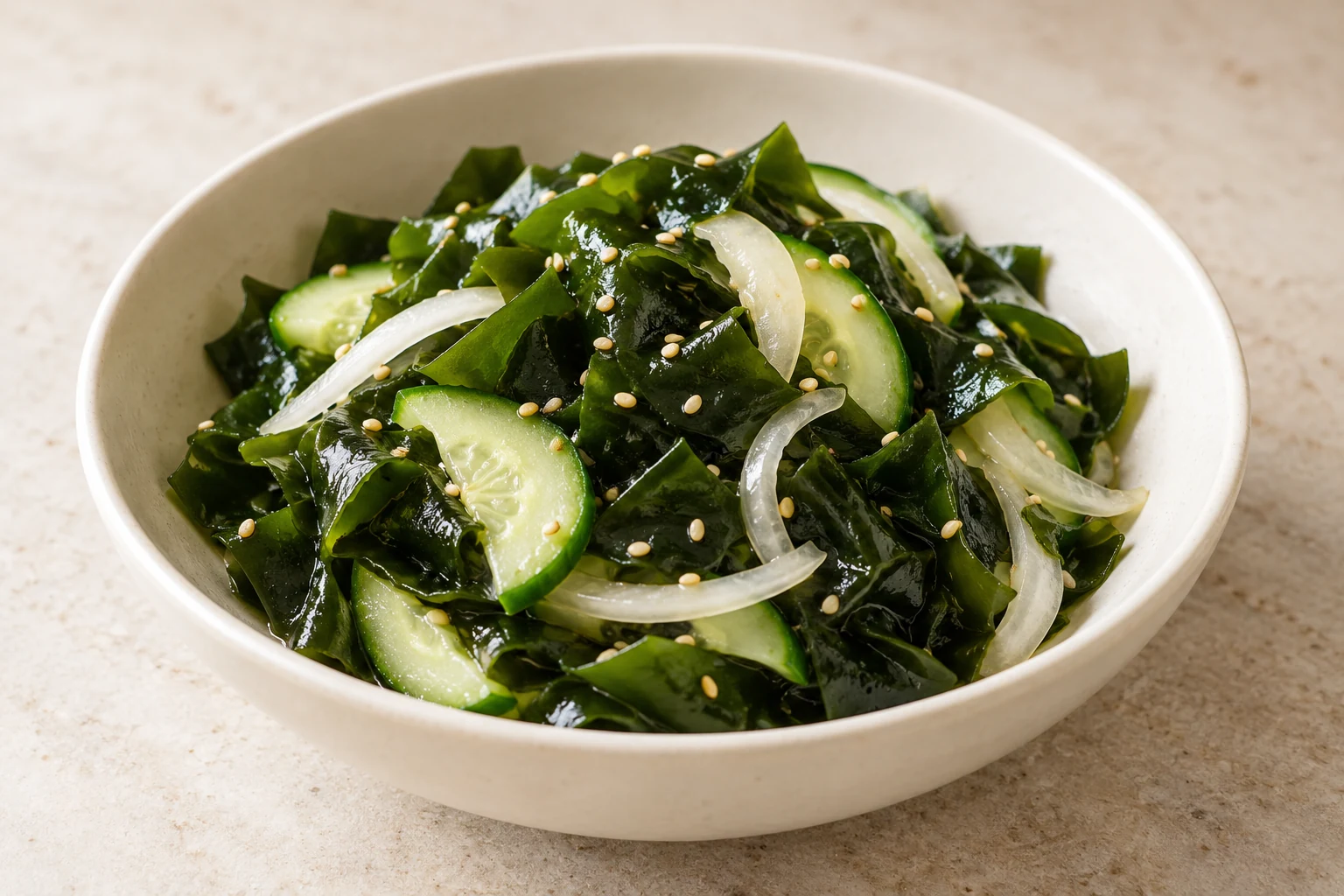 Salad rumpai laut masam manis Korea