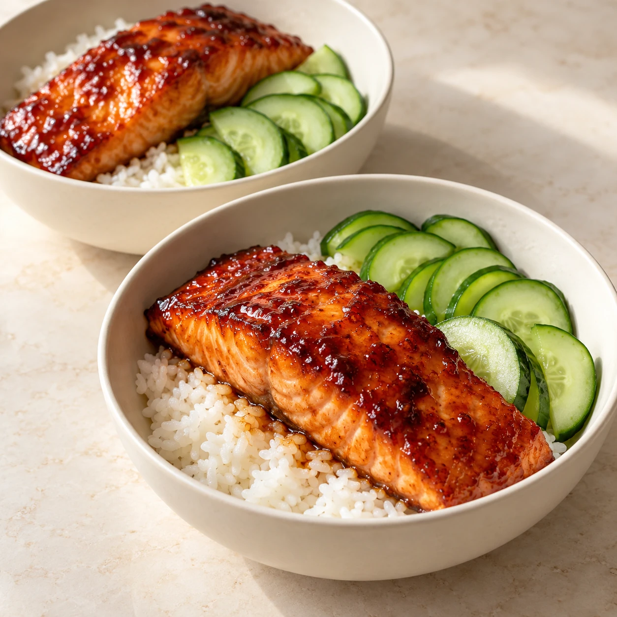 Bols de saumon au gochujang